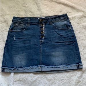 New Distressed Jean Skirt